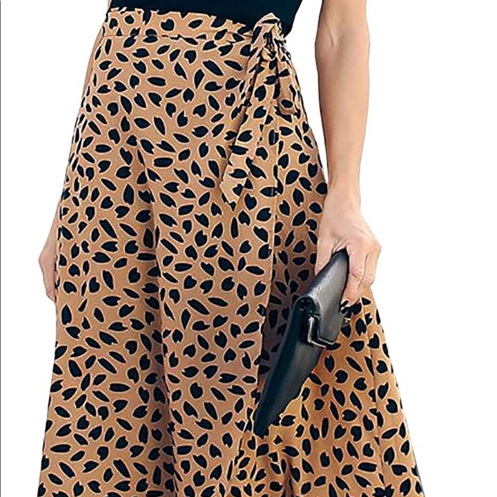 Leopard print wrap maxi skirt